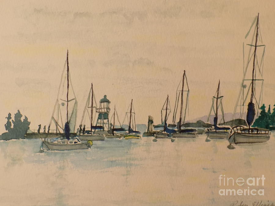Harbor Painting by Rodger Ellingson