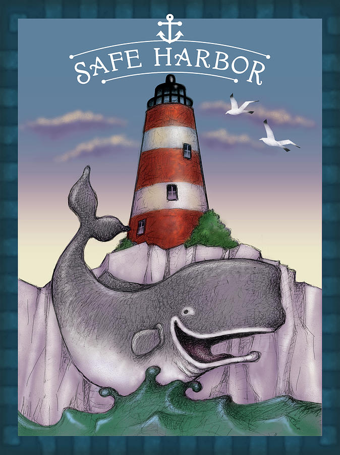Whale Digital Art - Harbor Town 3 by Margaret Wilson