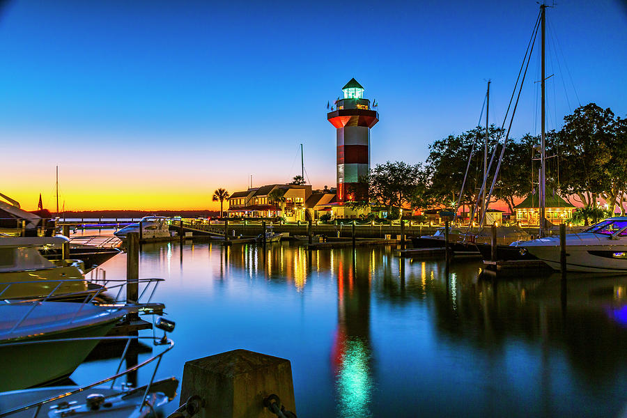 Harbor Town Lighthouse - Blue Hour Photograph by ProPeak Photography