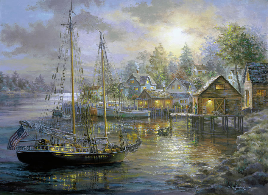 Harbor Town Painting by Nicky Boehme