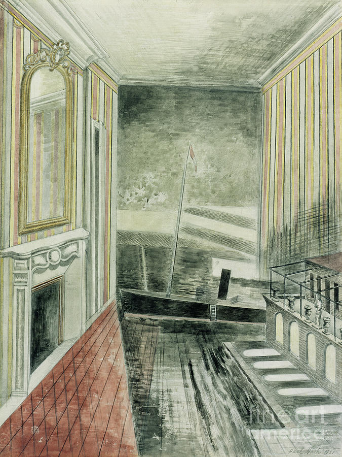 Harbour And Room, 1931 Painting by Paul Nash