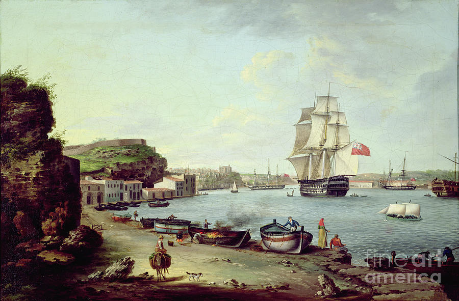 Harbour Port Of Mahon, Minorca Painting by Anton Schantz