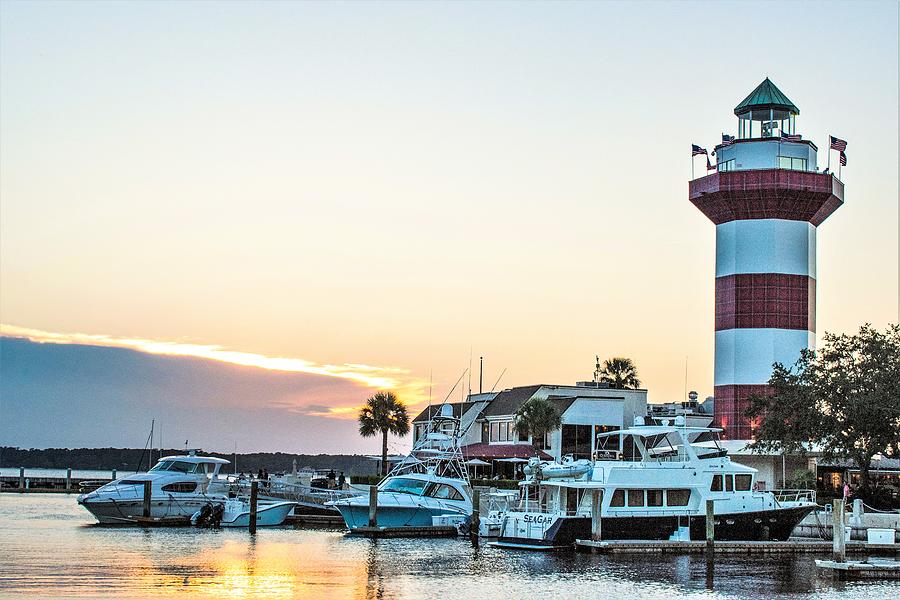 Harbour Town Lighthouse Sunset Photograph by Mary Ann Artz