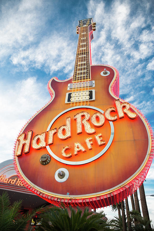 Las Vegas Digital Art - Hard Rock Cafe Guitar Sign, Las Vegas, Nevada, Usa by Tim E White