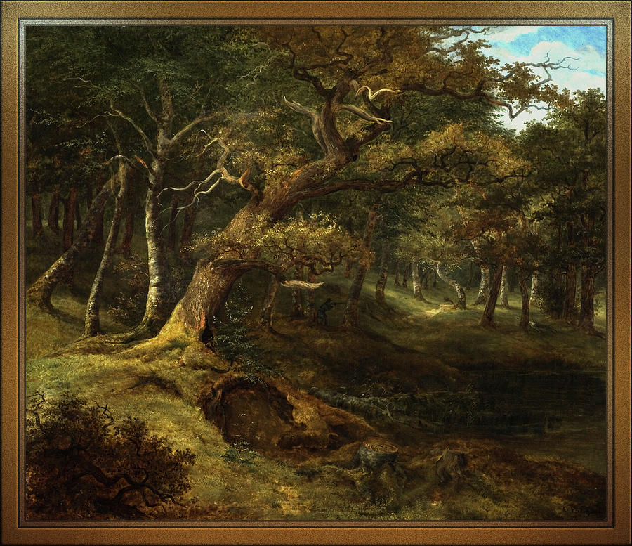 Hare Hunt In A Beech Forest by Christian Ezdorf Painting by Rolando Burbon