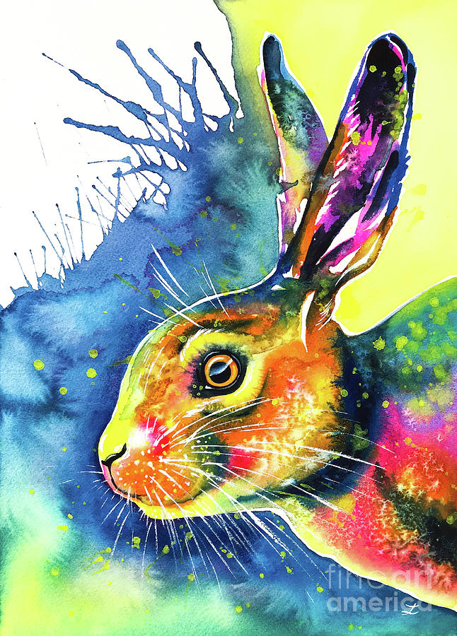Hare Painting by Zaira Dzhaubaeva