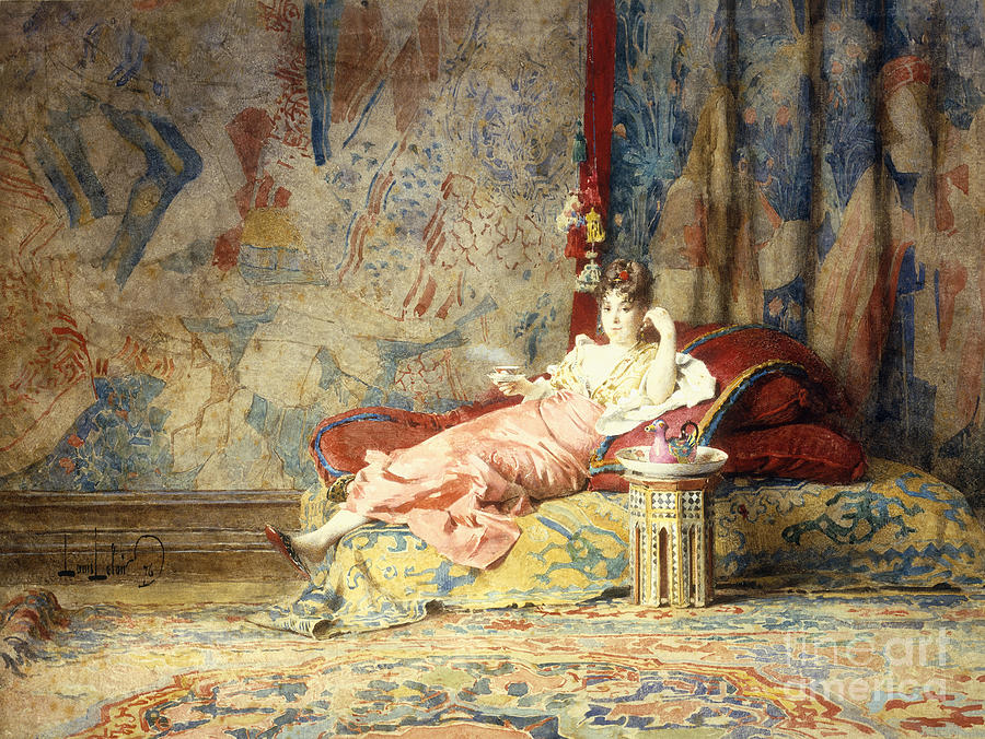 Harem Beauty, 1876 Painting by Alexandre-louis Leloir - Pixels