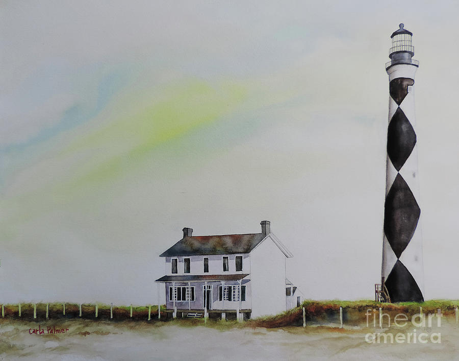 Lighthouse Painting - Harkers Island Lighthouse by Carla Palmer