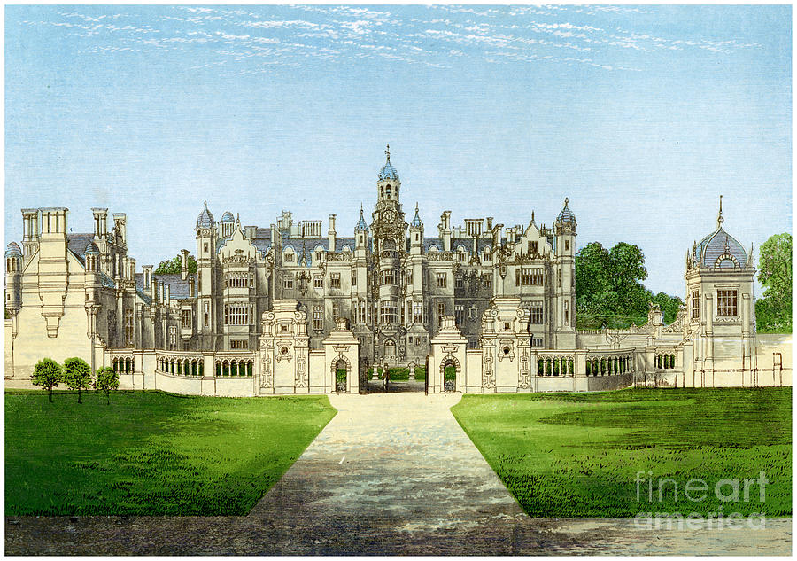 Harlaxton Manor, Lincolnshire, Home Drawing by Print Collector