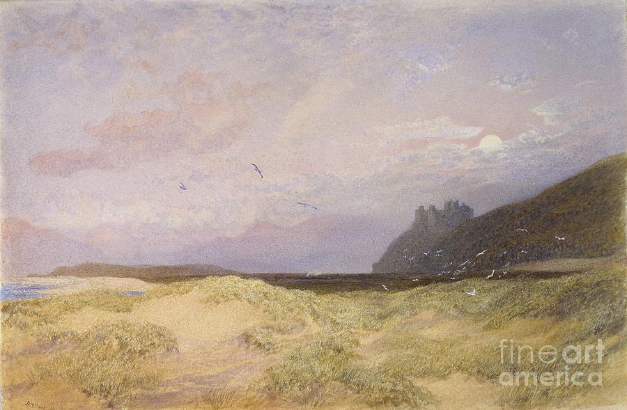 Harlech, 1862 Watercolor Painting by Alfred William Hunt