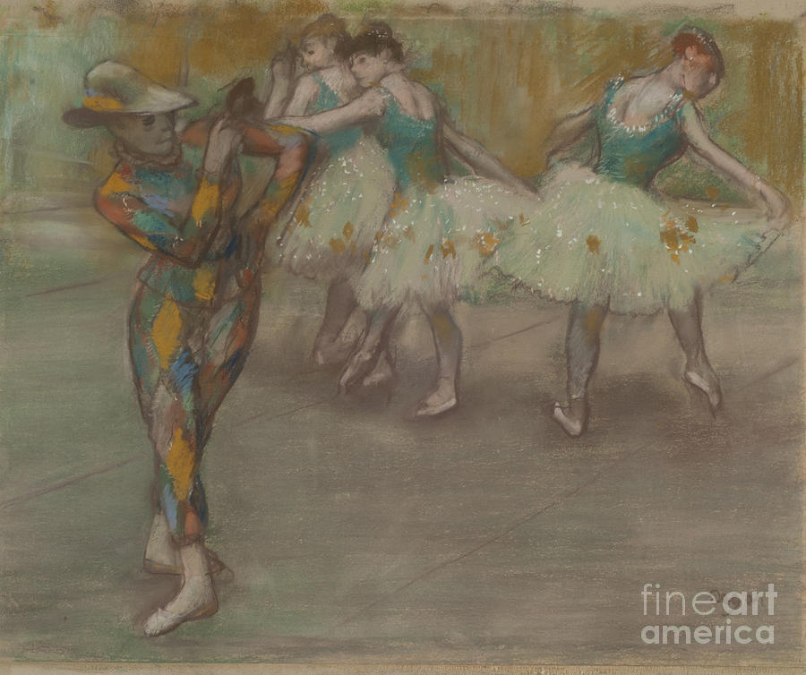 Harlequin Dance, Pastel Painting by Edgar Degas