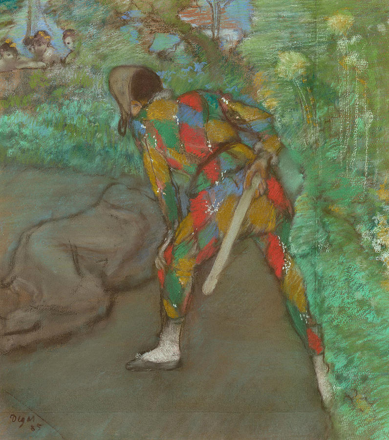 Harlequin Pastel by Edgar Degas