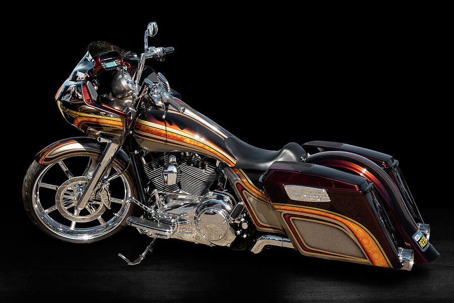 Harley, chrome and bags Photograph by Andy Romanoff