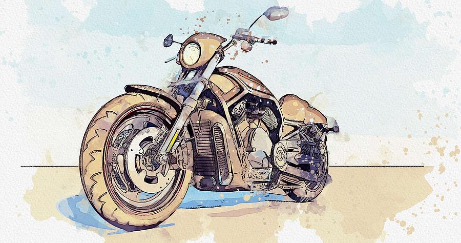 Motorcycle best sale watercolor paintings