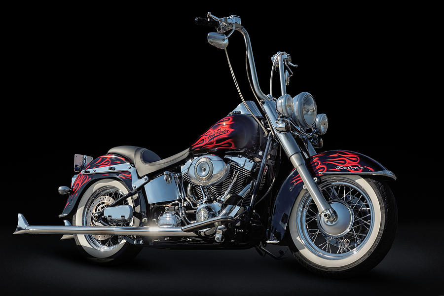 Harley Davidson with pipes Photograph by Andy Romanoff