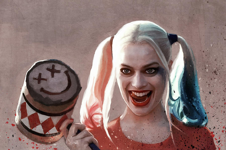 Suicide Squad Mixed Media - Harley Quinn Mallet Suicide Squad by Joseph Oland