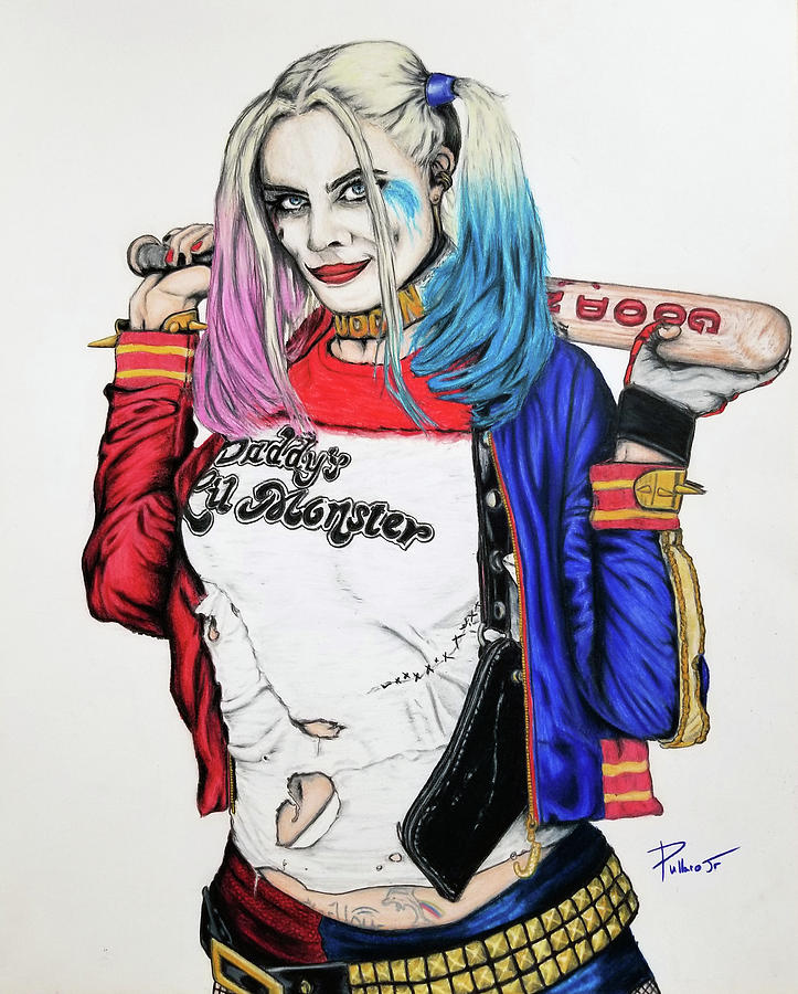 Suicide Squad Drawing - Harley by William Pullaro Jr