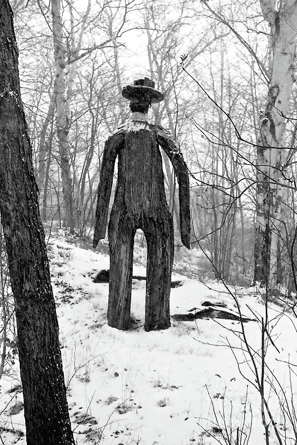 Marquette Photograph - Harlows Wooden Man by Tim Lindquist
