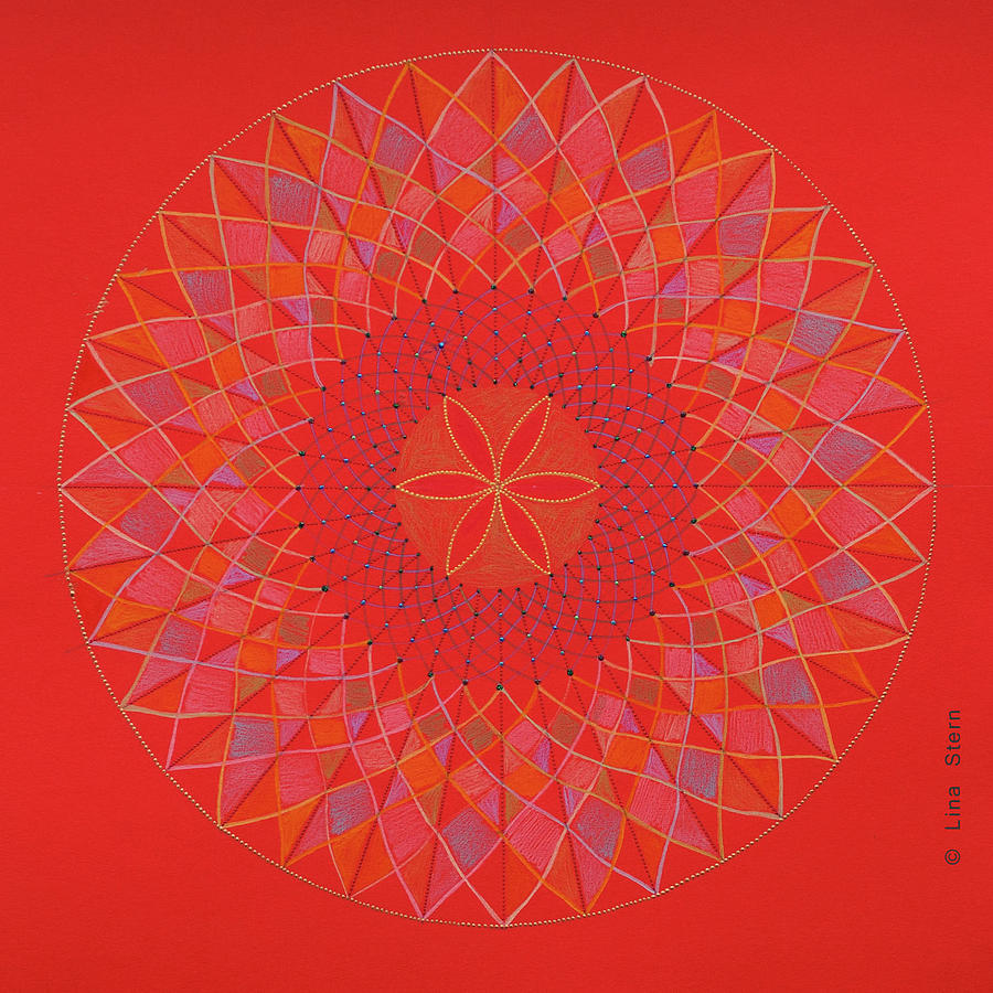 Mandala Drawing - Harmatan by Lina Stern