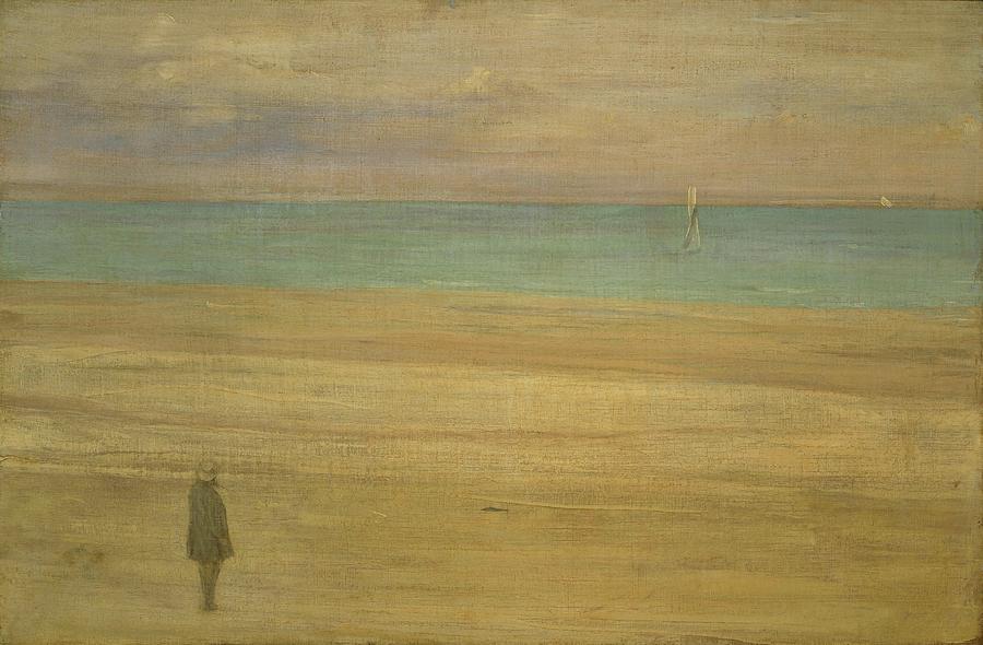 Harmony in Blue and Silver Trouville, 1865.  Canvas, 49.5cm x 75.5cm. Painting by James Abbott McNeill Whistler -1834-1903-