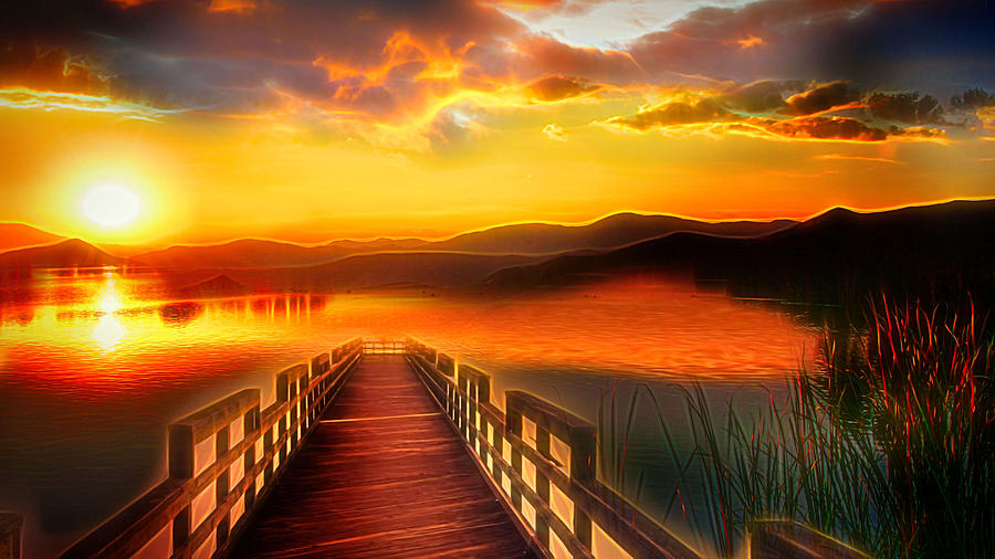 Sunset Digital Art - Harmony by Jasmina Seidl Sunset Digital Art - Harmony by Jasmina Seidl