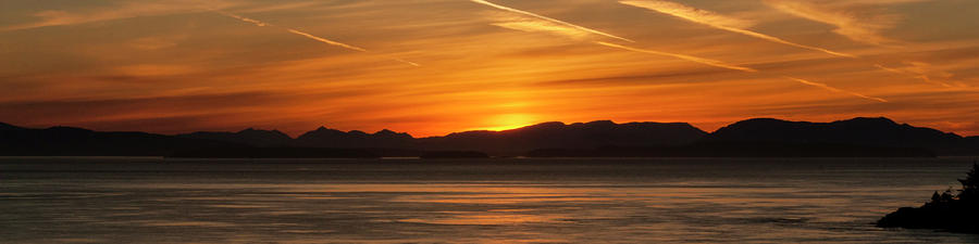 Haro Strait Sunset Panorama Photograph by Catherine Avilez