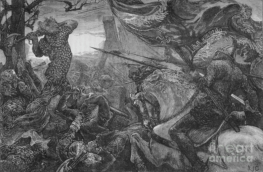 Harold At The Battle Of Hastings, 1066 Drawing by Print Collector
