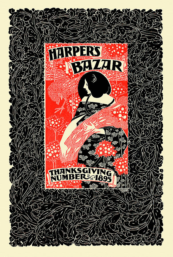 Harpers bazar, Thanksgiving number, 1895 Painting by Bradley, Will