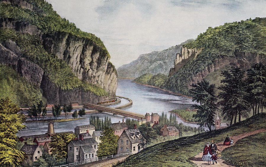 Harper's Ferry By Currier And Ives Painting by Currier & Ives - Pixels