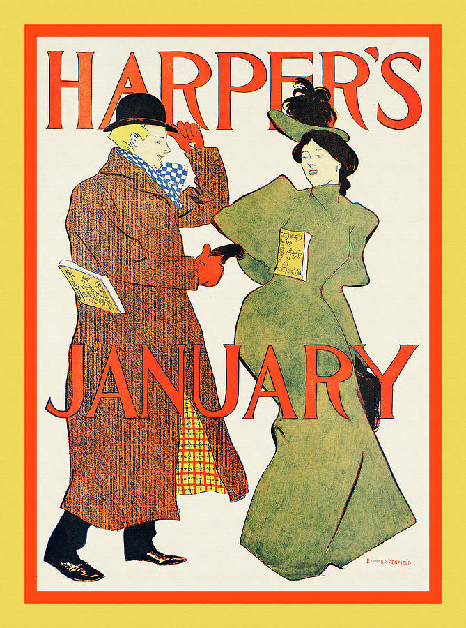 Harpers January Painting by Penfield, Edward