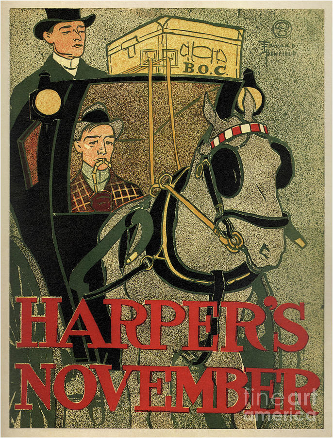 Harpers November, 1896. From A Private Drawing by Heritage Images