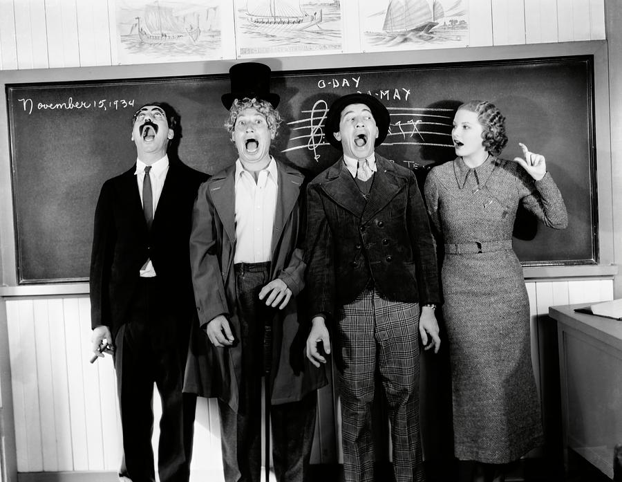 Harpo Marx . The Marx Brothers . Chico Marx . Groucho Marx . Photograph by Album