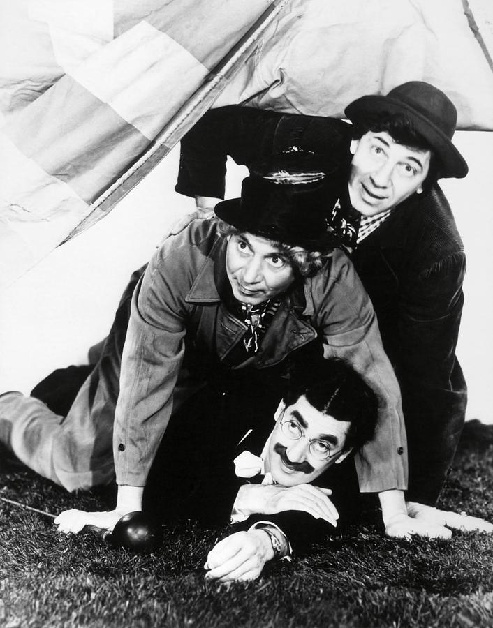 HARPO MARX , THE MARX BROTHERS , CHICO MARX and GROUCHO MARX in AT THE CIRCUS -1939-. Photograph by Album