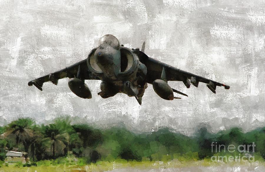 Harrier Jump Jet Painting by Esoterica Art Agency