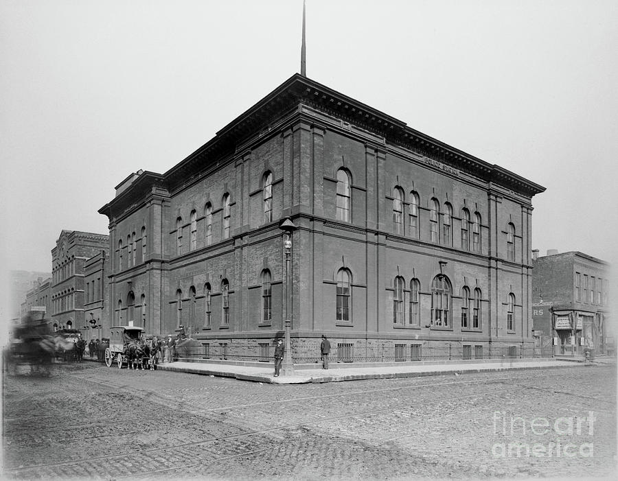 Harrison Street Police Station, Chicago, Illinois, Usa, 1900 Photograph by Barnes And Crosby