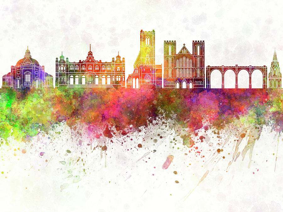 Harrogate skyline watercolor background by Pablo Romero Harrogate skyline watercolor background by Pablo Romero