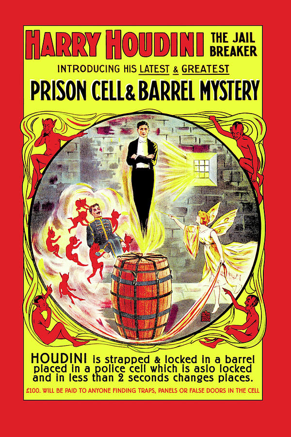 Harry Houdini - The Jail Breaker Painting by Unknown