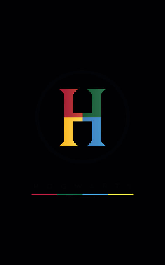 Harry Potter - Hogwarts Four Colored h Logo Digital Art by Brand A