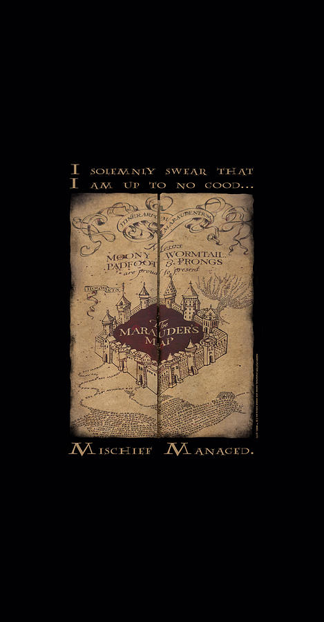 Harry Potter - Marauders Map Words Digital Art by Brand A