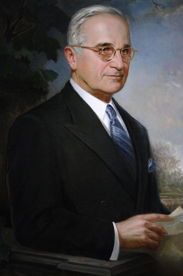 Harry S. Truman -1884-1972-. Portrait by Greta Kempton. Painting by Album