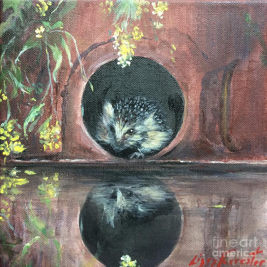 Harry The Hedgehog Painting by Lizzy Forrester