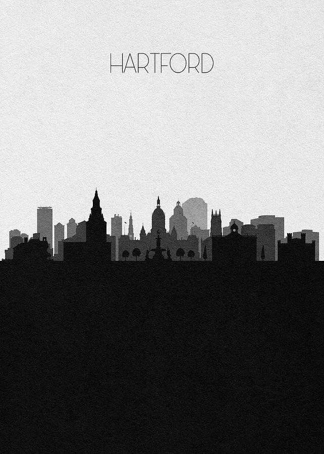 Hartford Cityscape Art Digital Art by Inspirowl Design