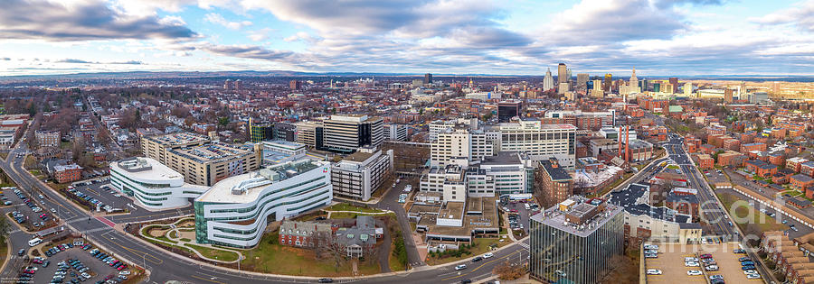 Hartford Hospital Aerial Panorama, 2018 Photograph by Mike Gearin