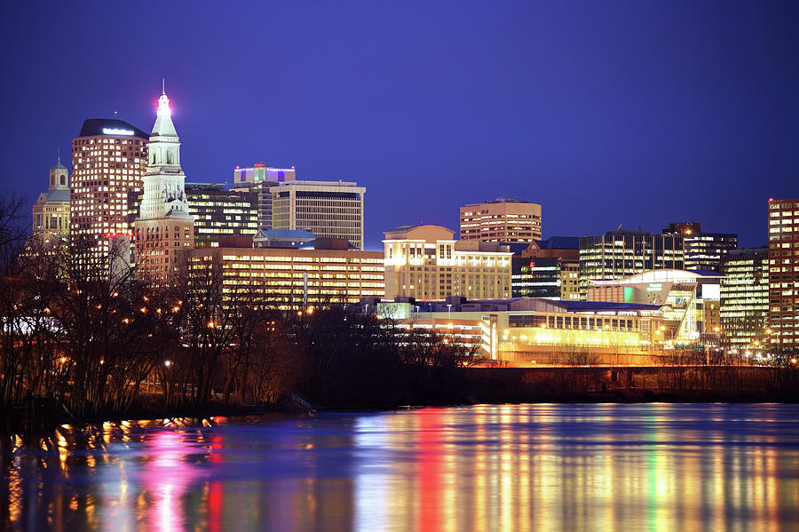 Hartford Skyline Along The Connecticut by Denistangneyjr 
