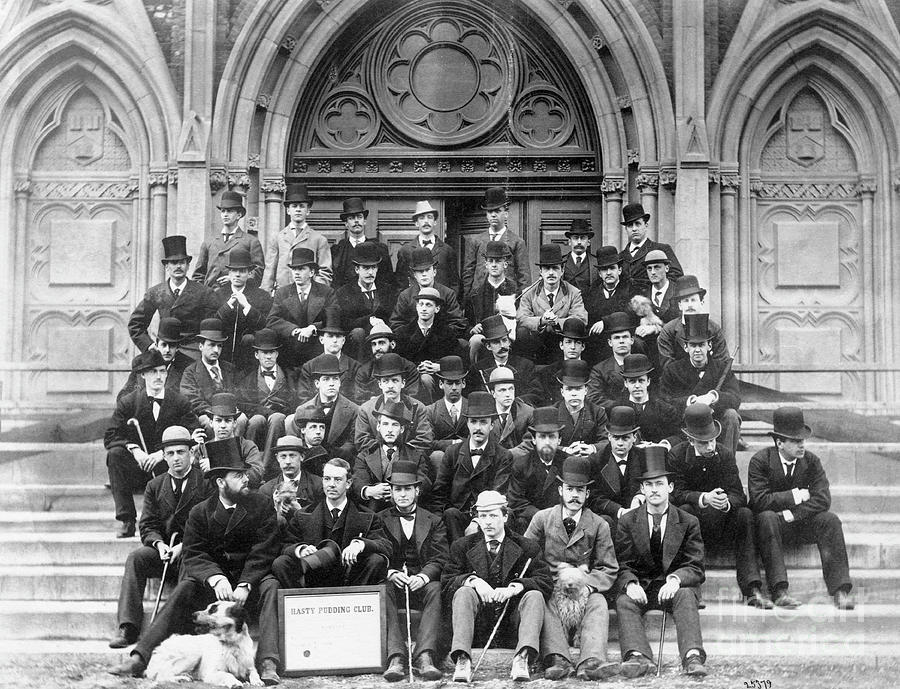 Harvard Hastypudding Club Posing by Bettmann