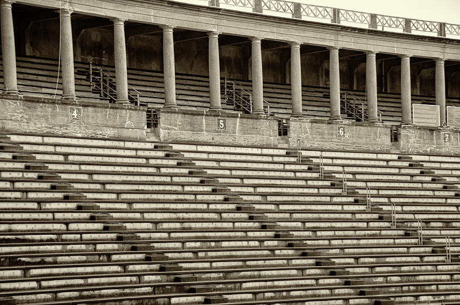Harvard Soldiers Field - Boston Massachusetts  in Sepia Photograph by Bill Cannon