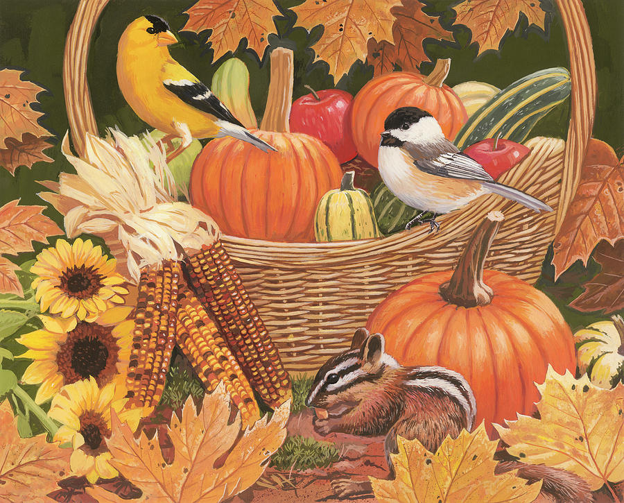 Fall Painting - Harvest Basket by William Vanderdasson