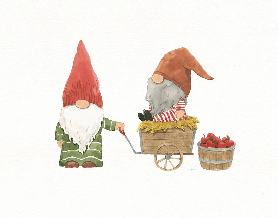 Apple Mixed Media - Harvest Gnomes IIi by Jenaya Jackson