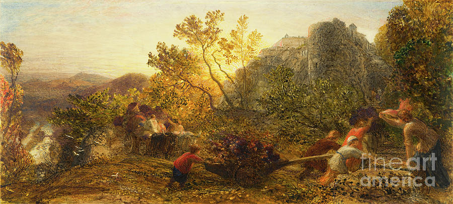 Harvest In The Vineyard, 1859 Painting by Samuel Palmer