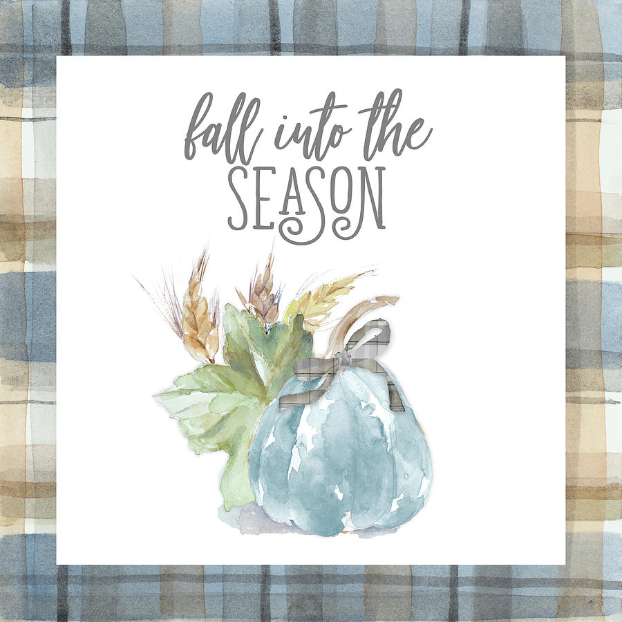 Thanksgiving Mixed Media - Harvest Inspiration With Plaid Border I by Lanie Loreth